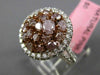 ESTATE 2.66CT PINK & WHITE DIAMOND 18KT 2 TONE GOLD 3D MULTI SHAPE FILIGREE RING