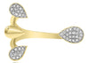 .13CT DIAMOND 14KT YELLOW GOLD 3D ROUND PAVE MULTI TEAR DROP TENSION FUN RING