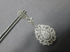 LARGE 3.60CT DIAMOND 18KT WHITE GOLD FILIGREE TEAR DROP CLIP ON HANGING EARRINGS