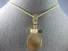 ESTATE LARGE AAA MOTHER OF PEARL 14KT YELLOW GOLD OVAL ENHANCER FLOATING PENDANT