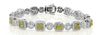 LARGE 10.59CT WHITE & FANCY YELLOW DIAMOND 18KT 2 TONE GOLD CUFF TENNIS BRACELET