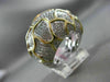 ESTATE LARGE 1.38CT DIAMOND 18K WHITE & YELLOW GOLD HANDCRAFTED PAVE NUGGET RING