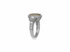 LARGE 4.36CT DIAMOND & AAA TSAVORITE 18KT WHITE GOLD 3D FILIGREE ENGAGEMENT RING