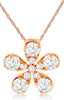 ESTATE .50CT DIAMOND 14KT ROSE GOLD FLOWER MULTI LEAF FUN LOVE FLOATING PENDANT