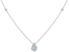 .32CT DIAMOND 14K WHITE GOLD 3D CLASSIC PAVE TEAR DROP BY THE YARD LOVE NECKLACE