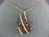 ESTATE LARGE 2.72CT WHITE & ORANGE DIAMOND 18KT ROSE GOLD SIDEWAYS HEART PENDANT