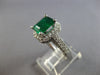 LARGE 2.22CT DIAMOND & AAA EMERALD 14KT WHITE GOLD SQUARE ENGAGEMENT RING #28083