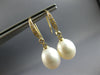 0.10CT DIAMOND & AAA SOUTH SEA PEARL 14KT YELLOW GOLD OPEN LEVERBACK FUN EARRINGS