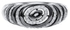 ESTATE .29CT DIAMOND 14KT WHITE & BLACK GOLD 3D MULTI OVAL DOME SHAPE FUN RING
