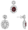 11.1CT DIAMOND & AAA RUBY 18KT WHITE GOLD CUSHION & ROUND DOUBLE FLOWER EARRINGS