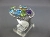 LARGE 5.03CT DIAMOND & AAA MULTI GEM 14K WHITE GOLD MULTI SHAPE CLUSTER FUN RING