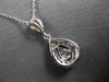 ESTATE .27CT DIAMOND 14KT WHITE GOLD 3D CLASSIC PAVE TEAR DROP FLOATING PENDANT