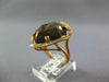 ESTATE 12.26CT AAA SMOKEY TOPAZ 14KT ROSE GOLD 3D SOLITAIRE SQURE FUN RING
