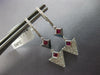 ESTATE .54CT DIAMOND & AAA RUBY 14KT WHITE GOLD TRIANGULAR FUN HANGING EARRINGS