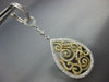ESTATE LARGE 2.11CT DIAMOND 18KT 2 TONE GOLD FILIGREE TEAR DROP HANGING EARRINGS