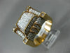 LARGE 2.45CT ROUND BAGUETTE & PRINCESS DIAMOND 14K ROSE GOLD 3D SQUARE MENS RING