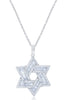 ESTATE LARGE 1.7CT DIAMOND 18K WHITE GOLD ROUND & BAGUETTE STAR OF DAVID PENDANT