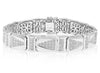 ESTATE WIDE 1.19CT DIAMOND 14KT WHITE GOLD 3D TRIANGULAR SQUARE MEN'S BRACELET