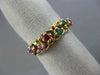 ESTATE .26CT AAA MULTI GEM 14K YELLOW GOLD ETOILE CRISS CROSS FLOWER RING #25883