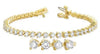 LARGE 7.0CT DIAMOND 14KT YELLOW GOLD 3D CLASSIC ROUND 3 PRONG TENNIS BRACELET