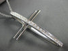 ESTATE LARGE .60CT DIAMOND 14KT WHITE GOLD 3D EUROPEAN CROSS PENDANT #18604
