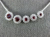 .97CT DIAMOND & RUBY 18K WHITE GOLD 5 STONE SIDEWAY JOURNEY BY THE YARD NECKLACE