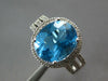 LARGE 6.35CT DIAMOND & AAA BLUE TOPAZ 14K WHITE GOLD OVAL & ROUND FUN RING 27023