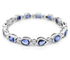 LARGE 22.44CT DIAMOND & AAA SAPPHIRE 18KT WHITE GOLD MULTI SHAPE TENNIS BRACELET