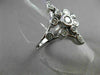 ESTATE LARGE .48CT DIAMOND 14KT WHITE GOLD OPEN BEZEL FLOWER FUN RING #20573