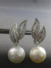 LARGE 1.60CT DIAMOND & AAA SOUTH SEA PEARL 18KT WHITE GOLD 3D HANGING EARRINGS