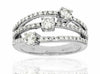 ESTATE WIDE 1.0CT DIAMOND 14K WHITE GOLD 3D PAST PRESENT FUTURE 3 STONE RING