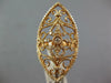 LARGE .96CT DIAMOND 14K ROSE GOLD OPEN FILIGREE DOUBLE HEART MARQUISE SHAPE RING