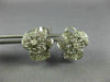 ESTATE LARGE .81CT DIAMOND 18KT WHITE GOLD 3D CLASSIC FLOWER CLIP ON EARRINGS