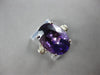 LARGE 8.02CT DIAMOND & AAA AMETHYST 14KT WHITE GOLD OVAL & ROUND FILIGREE RING