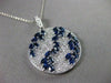 ESTATE 4.23CT DIAMOND & AAA SAPPHIRE 14KT WHITE GOLD FLOATING CIRCLE PENDANT