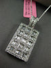 LARGE 2.26CT DIAMOND 18KT WHITE GOLD ROUND BAGUETTE FILIGREE RECTANGULAR PENDANT