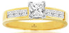 ESTATE .90CT DIAMOND 14K YELLOW GOLD 3D PRINCESS CLASSIC CHANNEL ENGAGEMENT RING