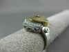 ESTATE WIDE .25CT DIAMOND 18KT WHITE & YELLOW 3D GOLD SQUARE FILIGREE FUN RING