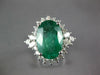 EXTRA LARGE 6.73CT DIAMOND & AAA EMERALD 14KT WHITE GOLD ENGAGEMENT RING #27282