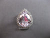 EXTRA LARGE 11.05CT DIAMOND & AAA KUNZITE 18K WHITE GOLD PEAR SHAPE & ROUND RING