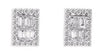 1.28CT DIAMOND 14K WHITE GOLD 3D ROUND & BAGUETTE INVISIBLE SQUARE STUD EARRINGS