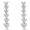 ESTATE 1.81CT DIAMOND 18KT WHITE GOLD TRIANGULAR JOURNEY LOVE HANGING EARRINGS
