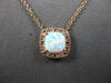 .69CT DIAMOND & AAA OPAL 14KT ROSE GOLD CUSHION & ROUND SQUARE HALO FUN NECKLACE