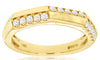 .33CT DIAMOND 14K YELLOW GOLD 3D 2 ROW RECTANGULAR SEMI OCTAGON ANNIVERSARY RING