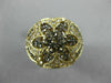 LARGE 3.43CT DIAMOND & AAA SMOKY TOPAZ 14KT YELLOW GOLD FLOWER DOME SHAPE RING
