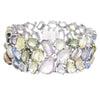 EXTRA LARGE 173.30CT DIAMOND & AAA MULTI COLOR SAPPHIRE 18KT WHITE GOLD BRACELET