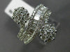 ESTATE LARGE 2.55CT ROUND & BAGUETTE DIAMOND 18KT WHITE GOLD DOUBLE FLOWER RING
