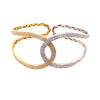 EXTRA LARGE 2.61CT DIAMOND 18KT 2 TONE GOLD 3D LOVE KNOT CUFF BANGLE BRACELET