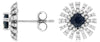 1.15CT DIAMOND & AAA SAPPHIRE 14KT WHITE GOLD 3D FLOWER STARBURST STUD EARRINGS