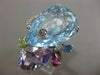 ESTATE LARGE 19.46CT DIAMOND & AAA MULTI COLOR GEM 18KT WHITE GOLD 3D FUN RING